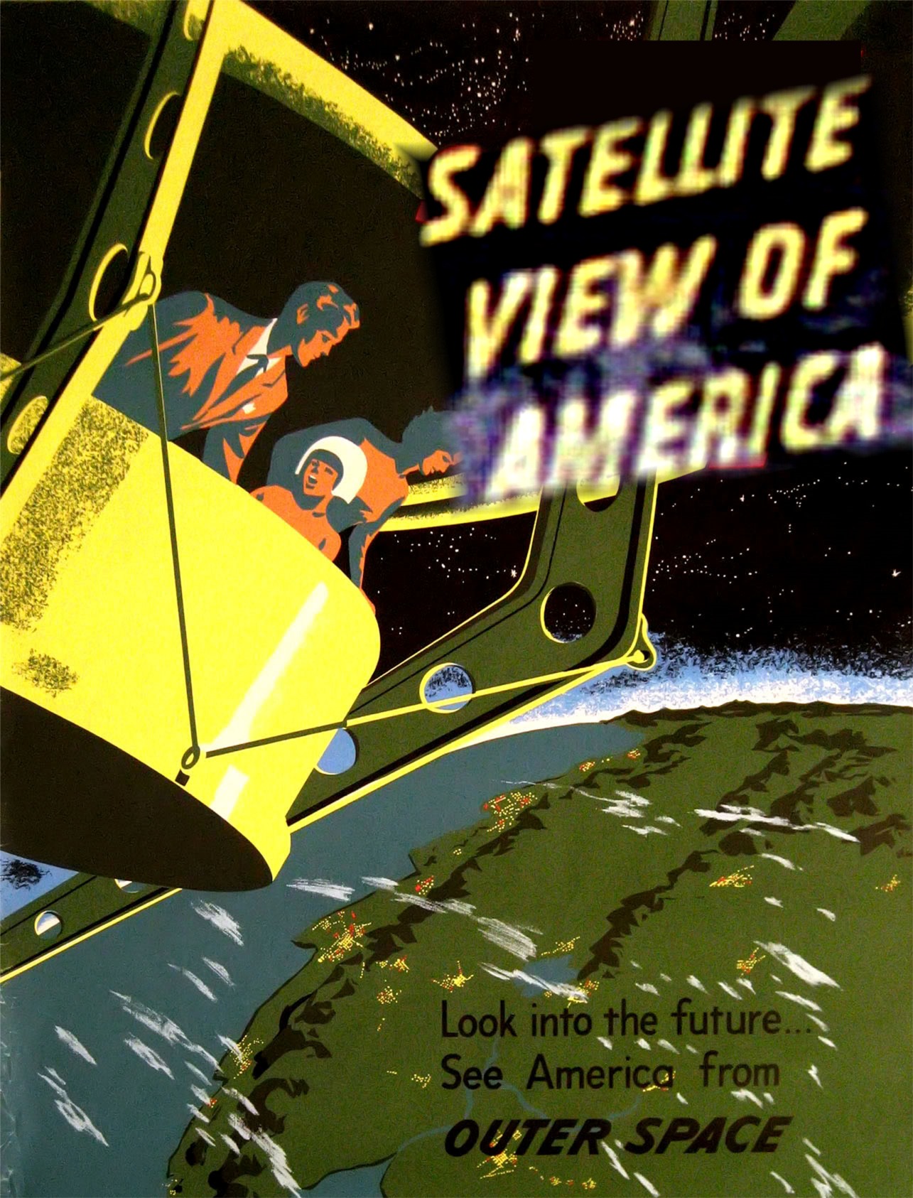 Satellite View of America Poster
